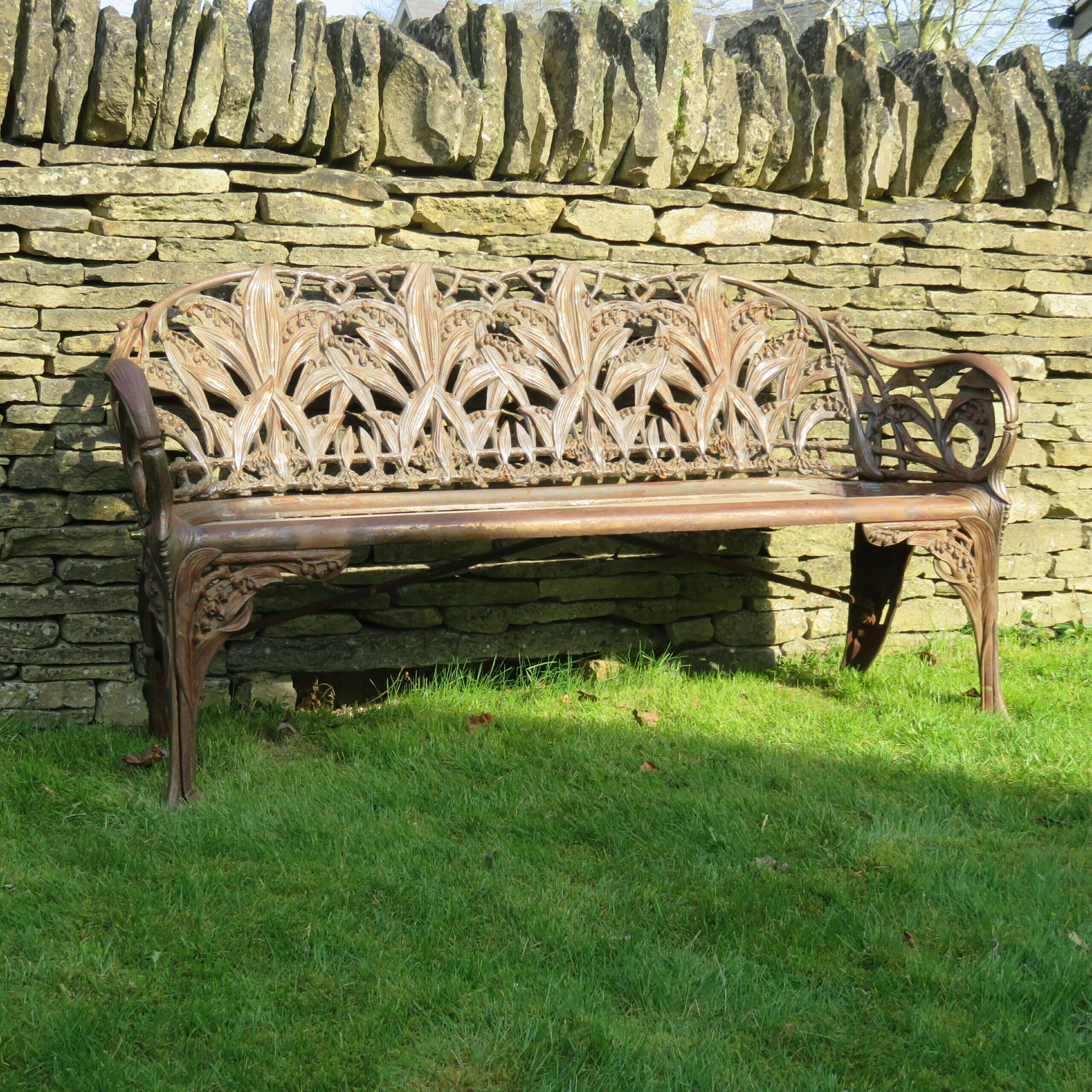 Coalbrookdale lily of the valley bench | Lichen Garden Antiques
